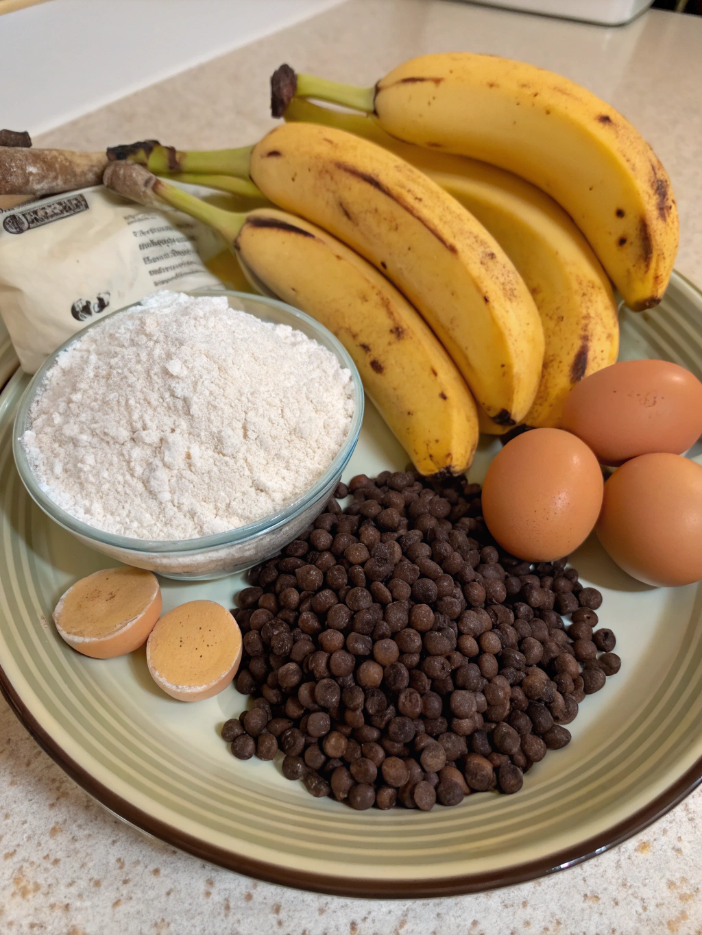 chocolate chip banana bread recipe ingredients